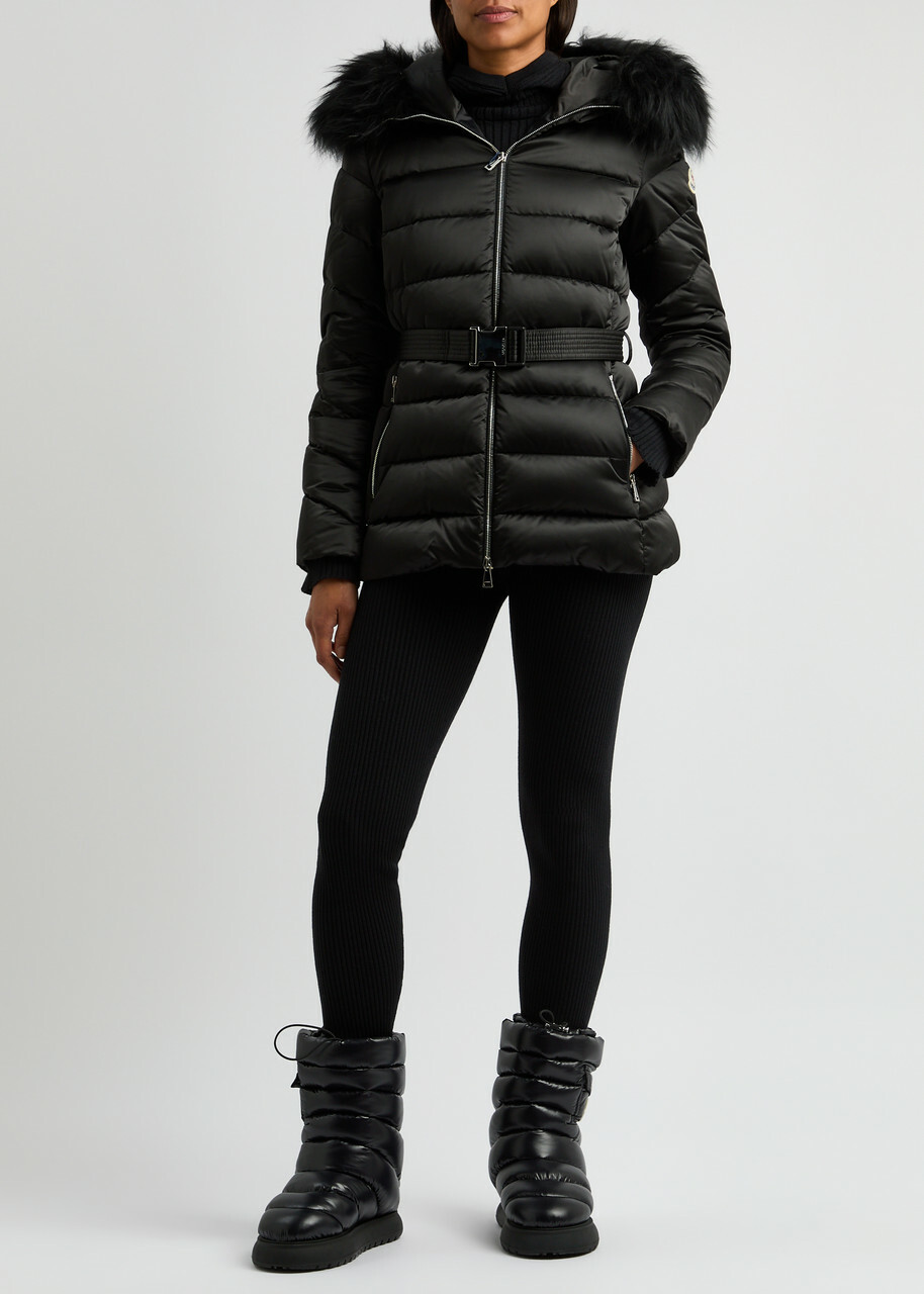 Moncler Cupidone Hooded Belted Shell Jacket Black