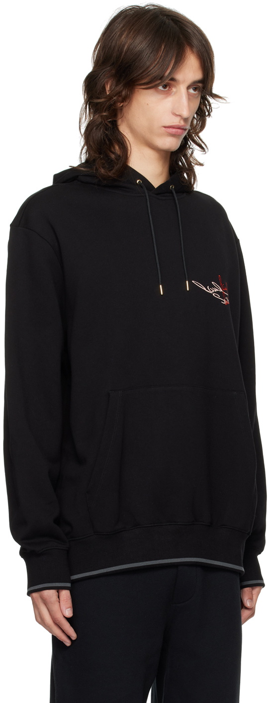 Paul Smith Black Embroidered Logo Hoodie