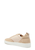 Aurélien Leisure Panelled Suede Sneakers Beige
