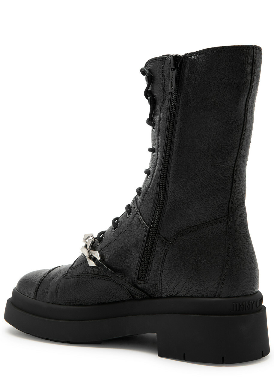 Jimmy Choo Nari 40 Chunky Grained-leather Ankle Boots Black Jimmy Choo