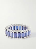 Hatton Labs - Baguette Eternity Silver Cubic Zirconia Ring - Blue