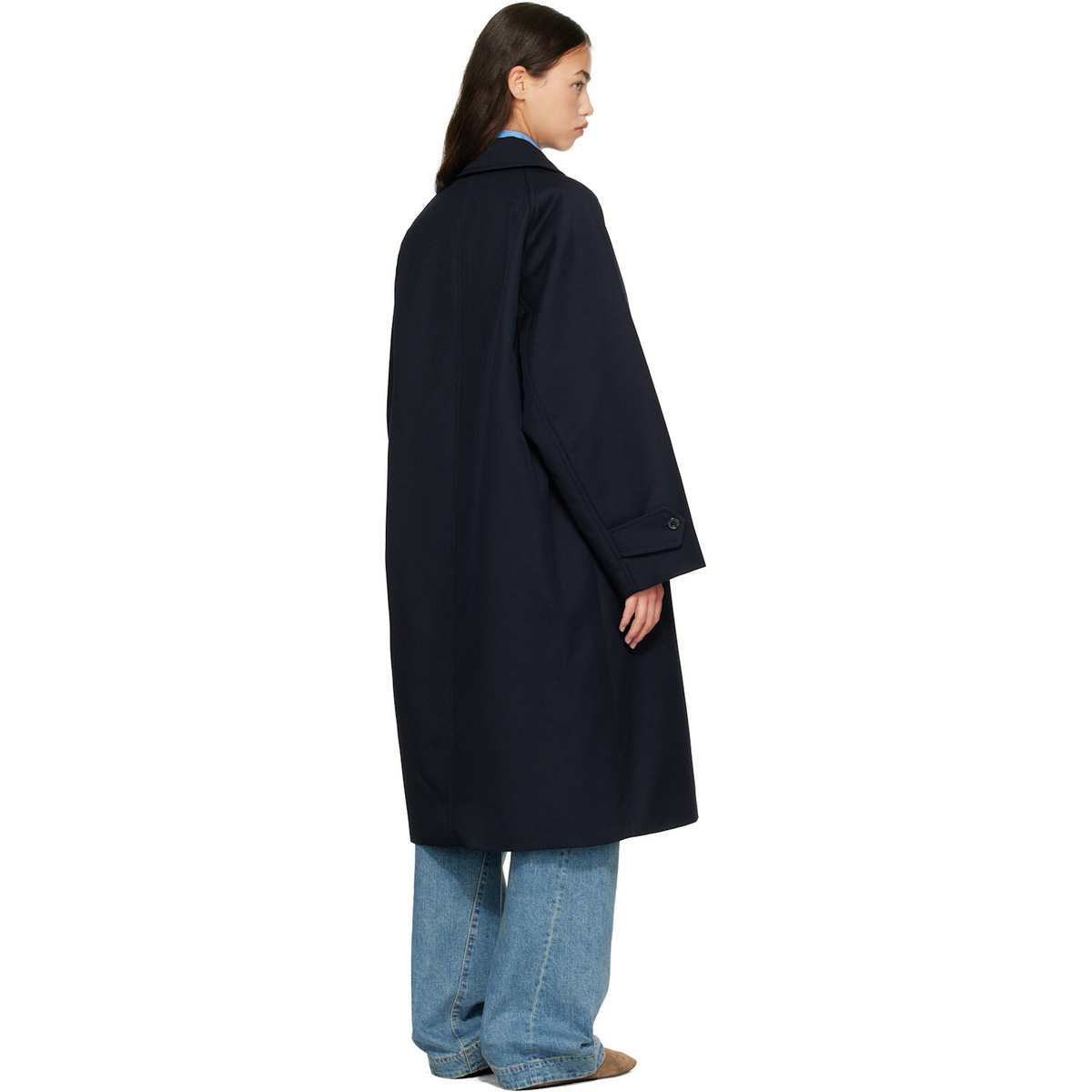 A.P.C. Navy Water-Repellent Wool Coat