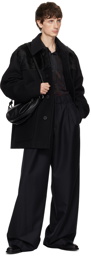 Dries Van Noten Black Paneled Coat