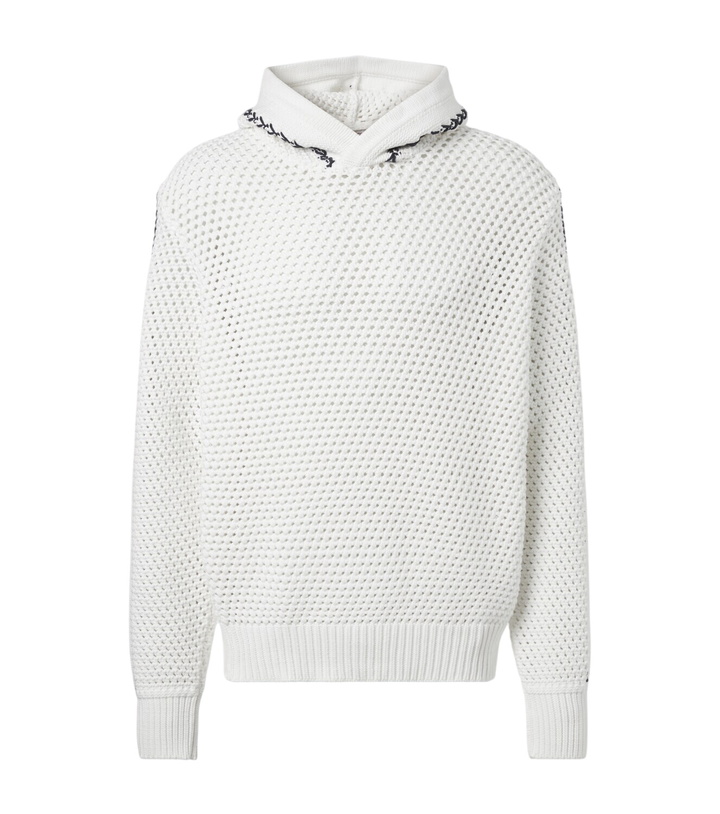 Photo: Orlebar Brown Kirk striped crochet cotton-blend hoodie