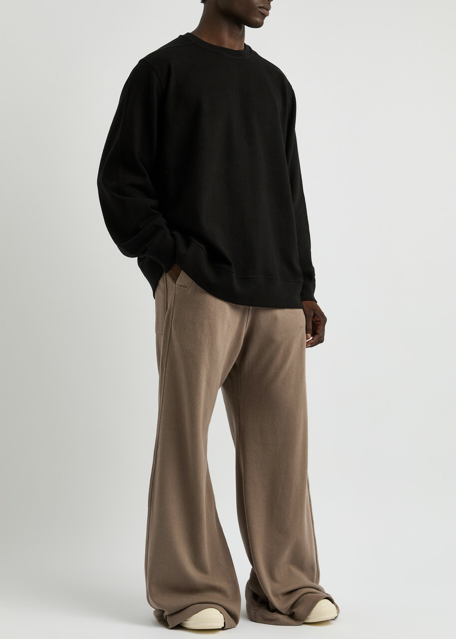 Rick Owens X Moncler Belas Wide-leg Cotton Sweatpants Taupe