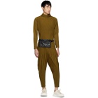 Homme Plisse Issey Miyake Tan Cropped Wide Pleat Trousers