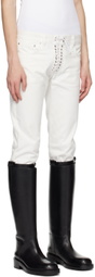 Ludovic de Saint Sernin White Lace-Up Jeans