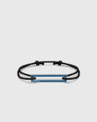 Le gramme 1.7g polished sterling silver Blue lacquered cord bracelet black/blue Mens Jewellery