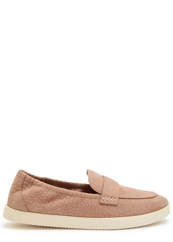 Photo: Tory Burch Ballet Sport Embossed Nubuck Loafers Beige