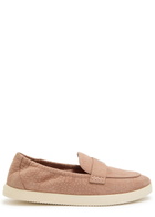 Tory Burch Ballet Sport Embossed Nubuck Loafers Beige