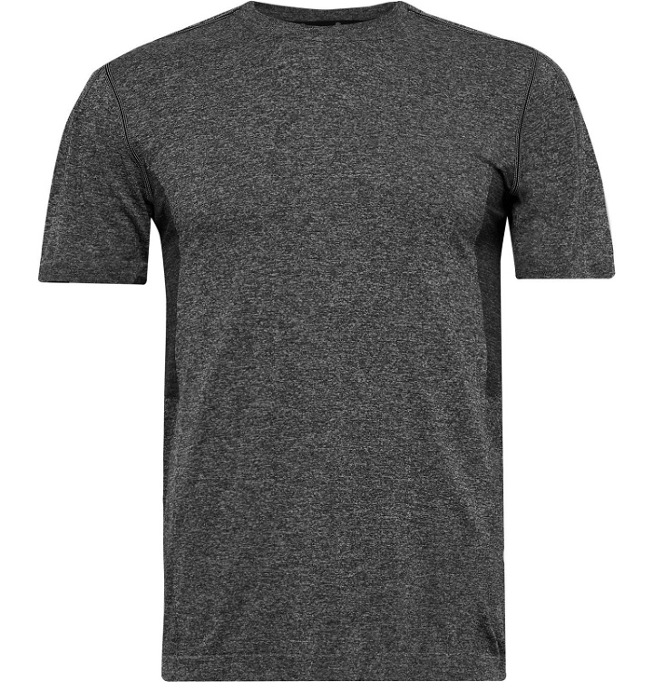 Photo: Reigning Champ - Performance Mesh-Panelled Mélange Jersey T-Shirt - Gray