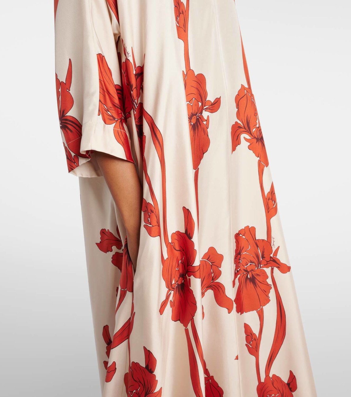 【LA DOUBLEJ】asymmetric floral-print silk-twill maxi ドレス Roy floral silk twill maxi dress in multicoloured - La