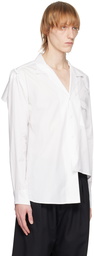 Sulvam White Distressed Shirt