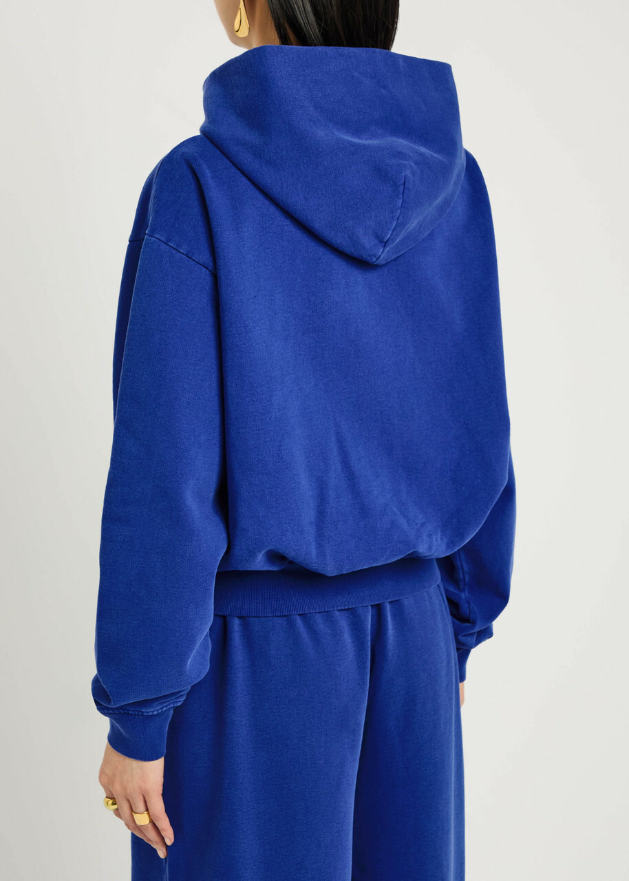 Alexander Wang Hooded Cotton Sweatshirt Blue
