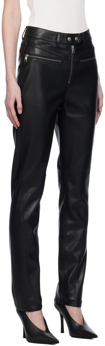 Ksubi Black Vivienne Faux-Leather Trousers Ksubi