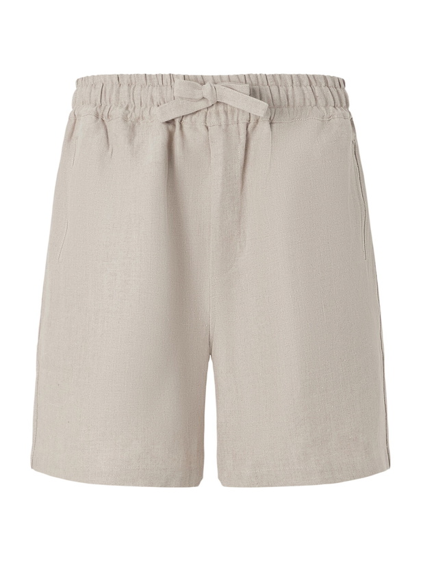 Photo: Saman Amel - Brisbane Straight-Leg Linen Drawstring Shorts - Neutrals