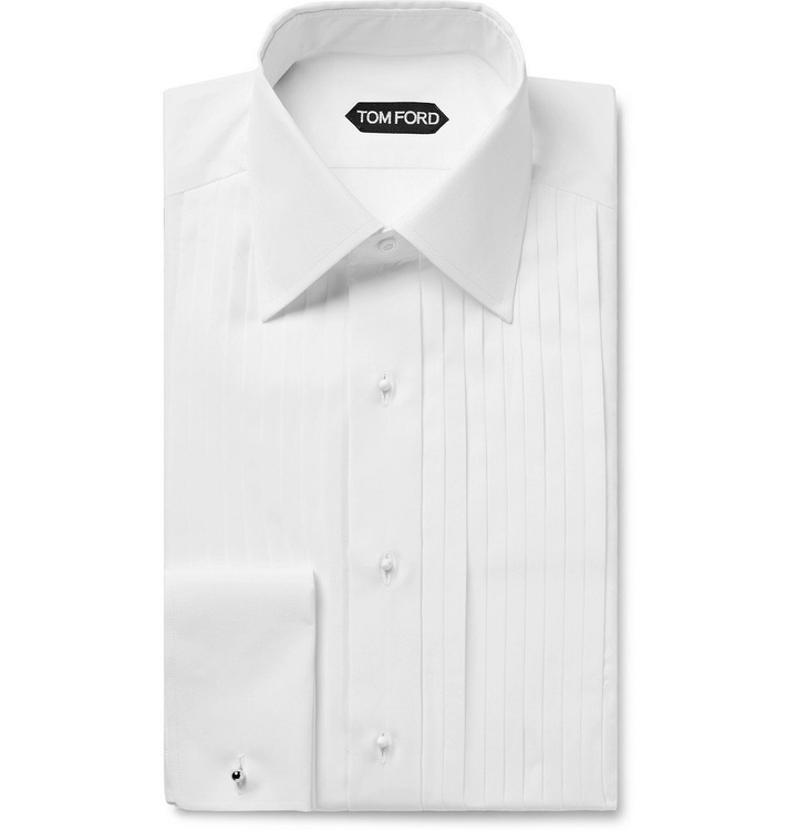 Photo: TOM FORD - White Slim-Fit Bib-Front Double-Cuff Sea Island Cotton Shirt - Men - White