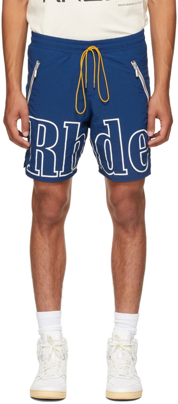 Photo: Rhude Blue Logo Shorts