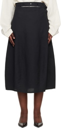 Studio Nicholson Black Orcha Midi Skirt