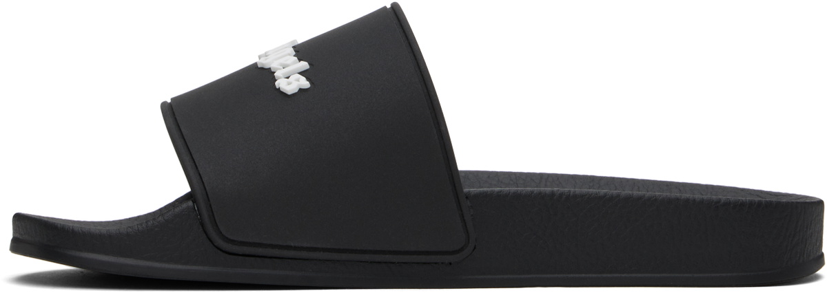 Palm Angels Black Logo Pool Slides