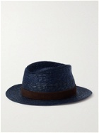 LOCK & CO HATTERS - Suede-Trimmed Straw Panama Hat - Blue