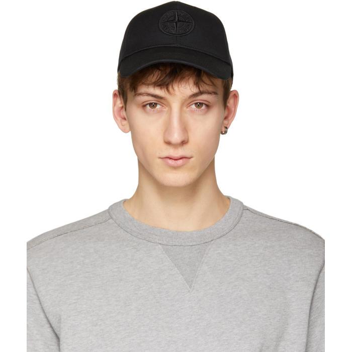 Photo: Stone Island Black Logo Baseball Cap