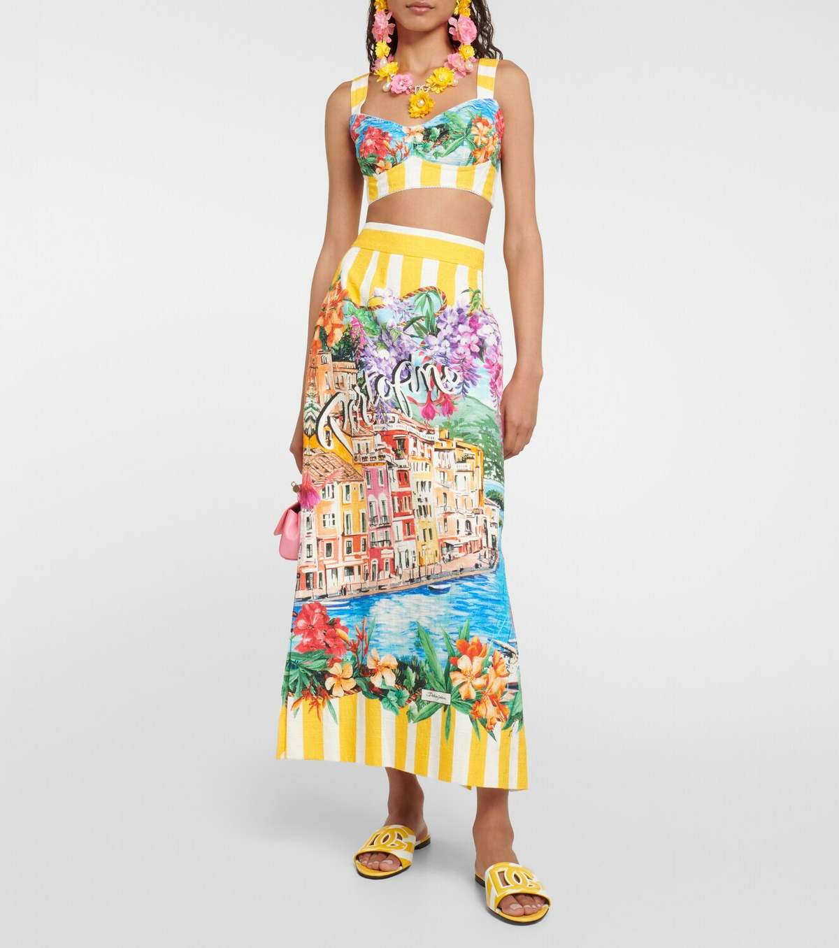 【関税＆送料込み】Dolce & Gabbana Printed Cotton Skirt DOLCE & GABBANA Tiered Floral Print Cotton Poplin Mini Skirt