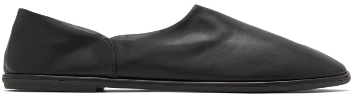 Photo: The Row Black Slip-On Canal Loafers