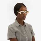 Le Specs x No Problemo Blackpool Sunglasses in Off White/Amber Tint 