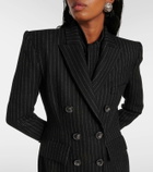 Alex Perry Pinstripe wool-blend coat