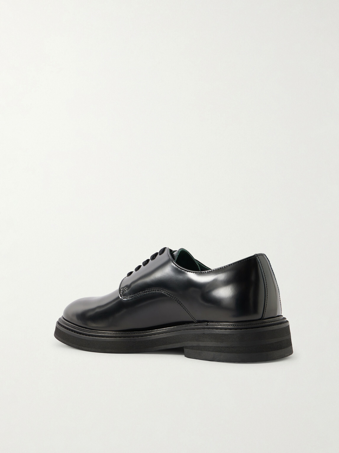 VINNY's - Officer Polished-Leather Derby Shoes - Black