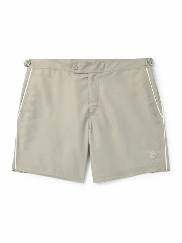 Photo: Brunello Cucinelli - Straight-Leg Mid-Length Swim Shorts - Neutrals