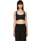 T by Alexander Wang Black Stretch Rib Bra Top