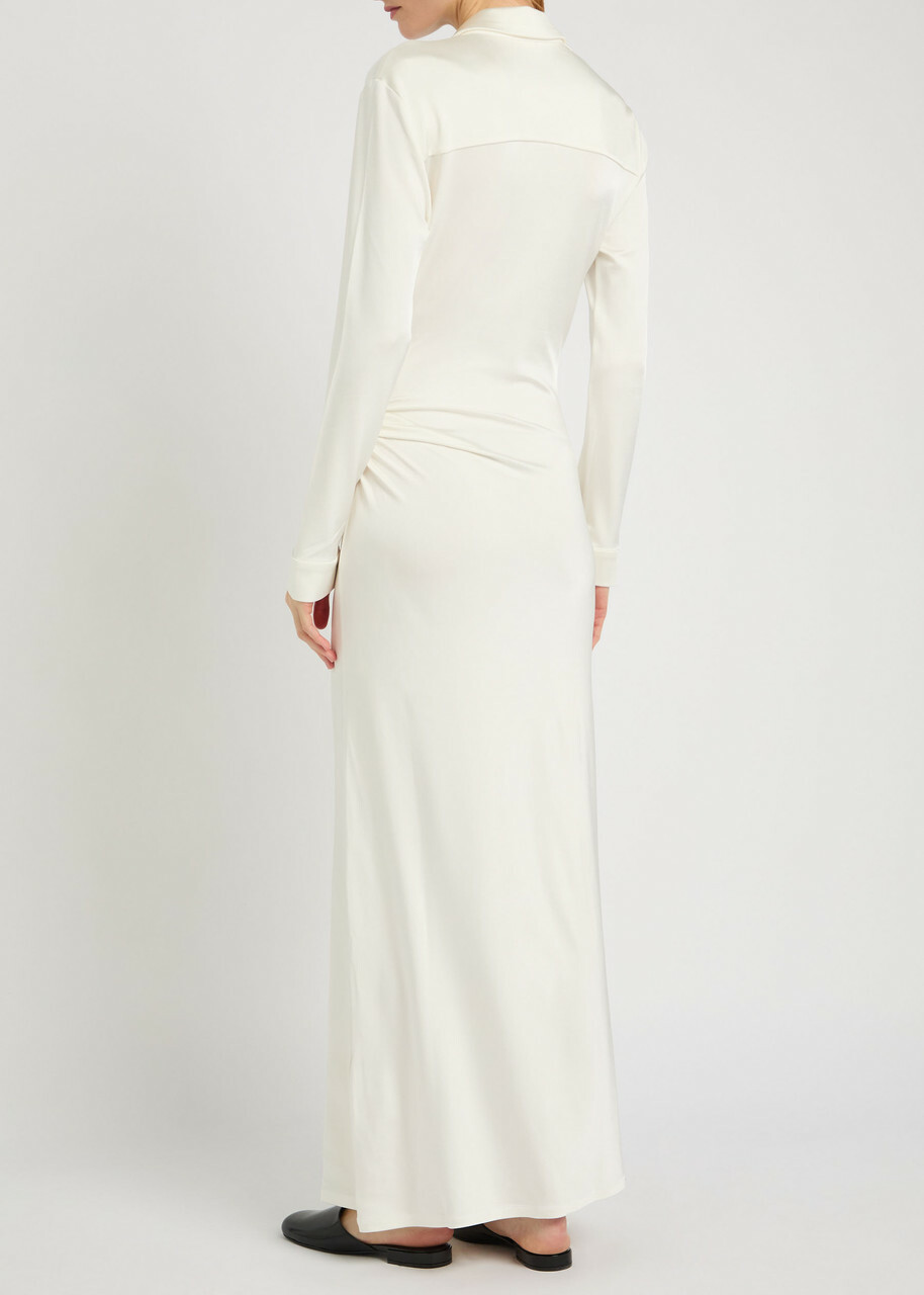 Tove Iana Jersey Maxi Shirt Dress Ivory