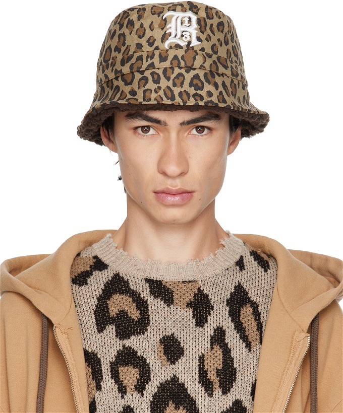 Photo: R13 Beige Leopard Logo Bucket Hat