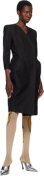 Pushbutton Black Hourglass Midi Dress