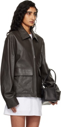 Courrèges Brown 2-Pocket Leather Jacket