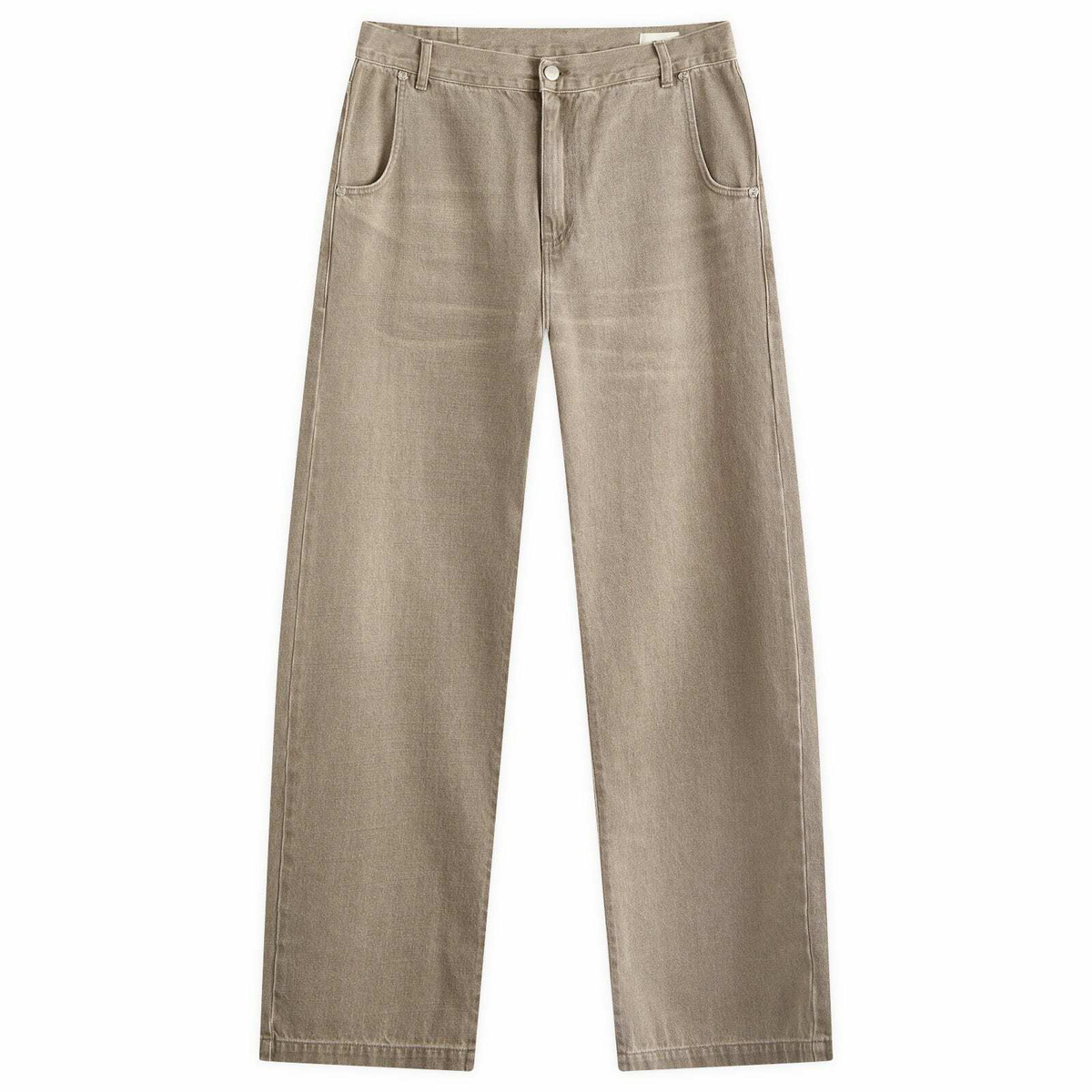 mfpen Men's Straight Cut Rivet Jeans in Washed Brown mfpen