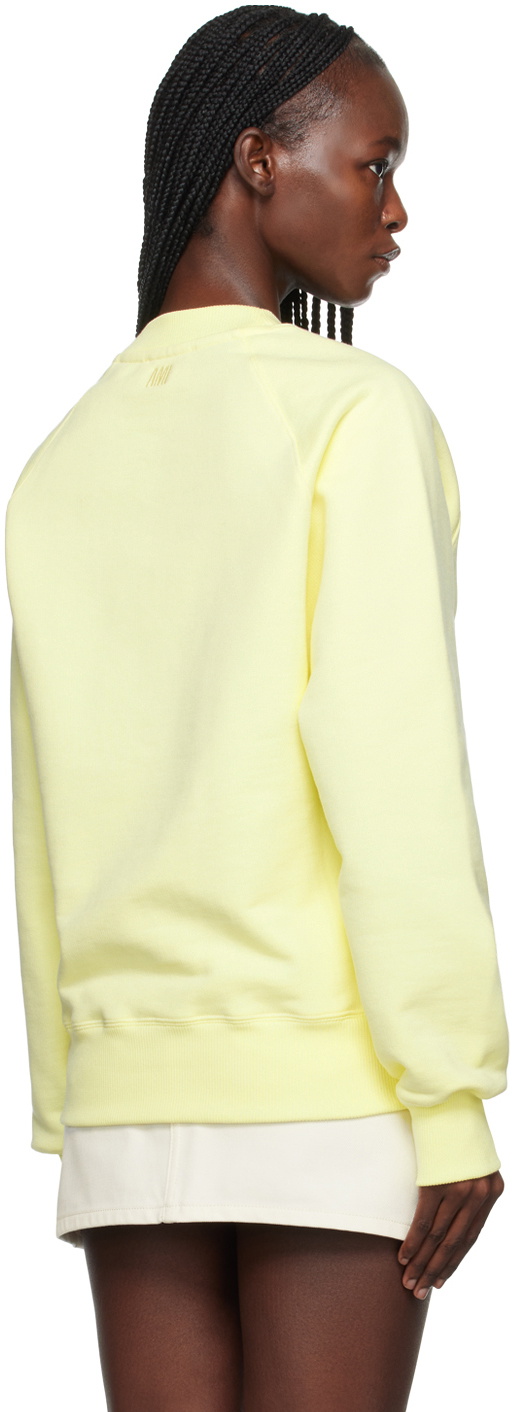 AMI Alexandre Mattiussi SSENSE Exclusive Yellow Ami de Cœur Sweatshirt ...