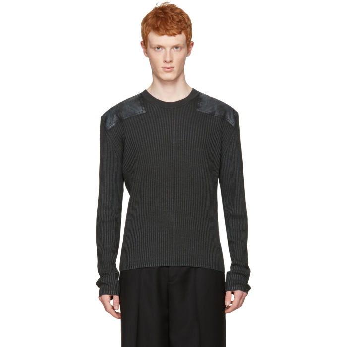Photo: Maison Margiela Grey Ribbed Patches Pullover