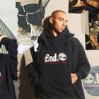 END. x Timberland Logo Hoodie in Black
