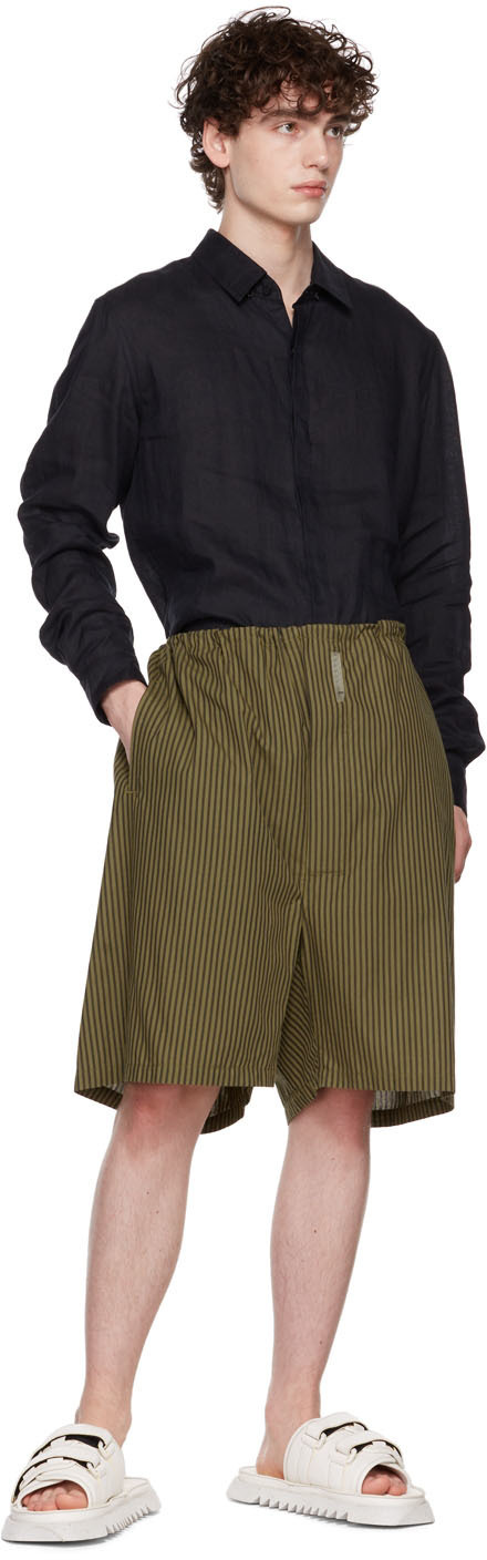 Connor McKnight Khaki Striped Pyjama Shorts