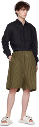 Connor McKnight Khaki Striped Pyjama Shorts