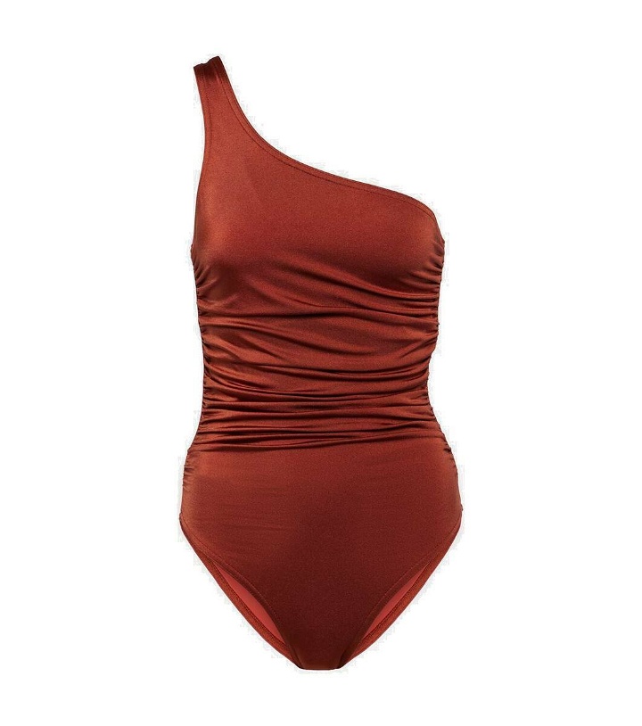 Photo: Karla Colletto Ruched one-shoulder swimsuit