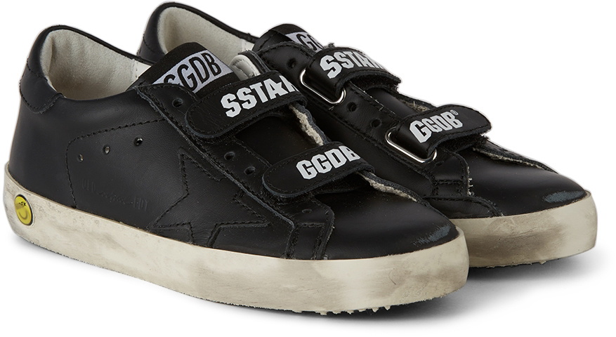 Golden Goose Kids Black Old School Velcro Sneakers