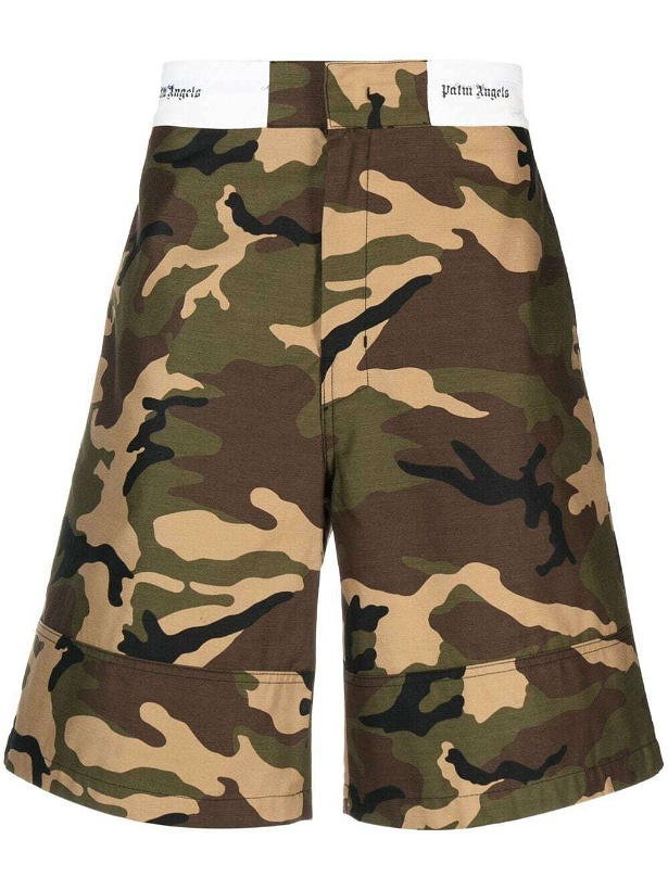 Photo: PALM ANGELS - Camouflage Print Cotton Shorts