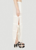 Side Tie Straight Leg Trousers in White