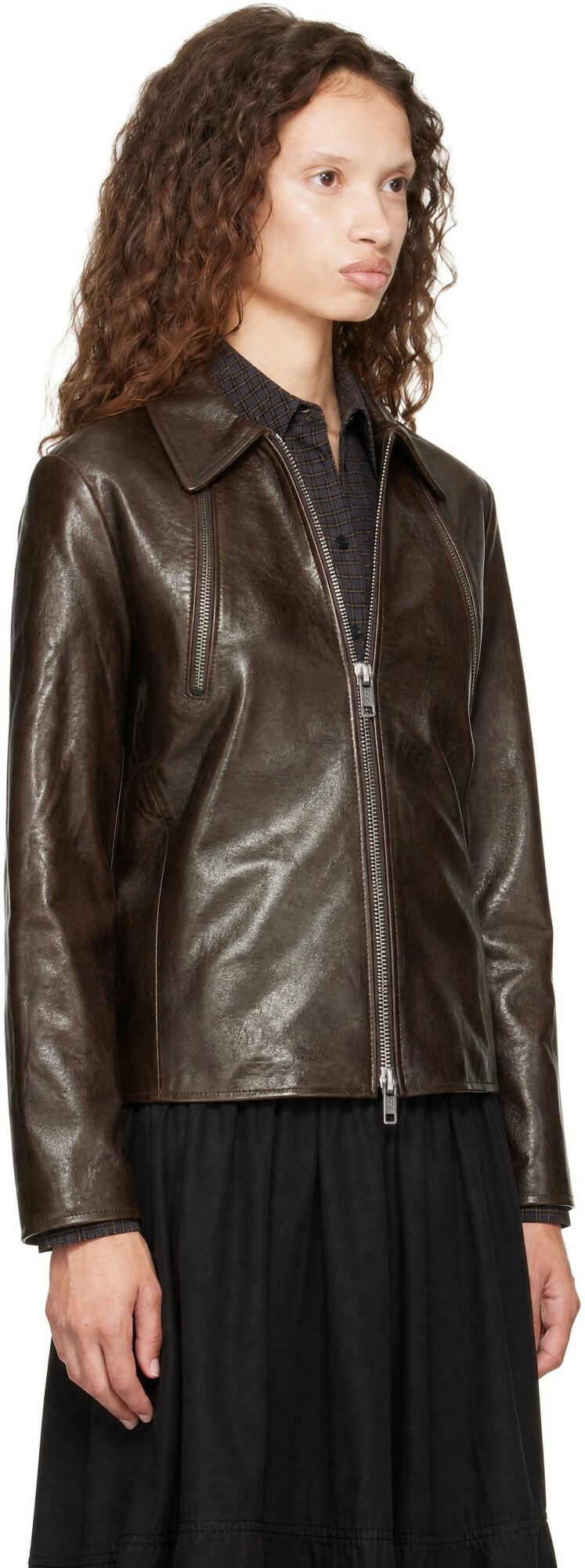 YMC Brown Cypher Leather Jacket
