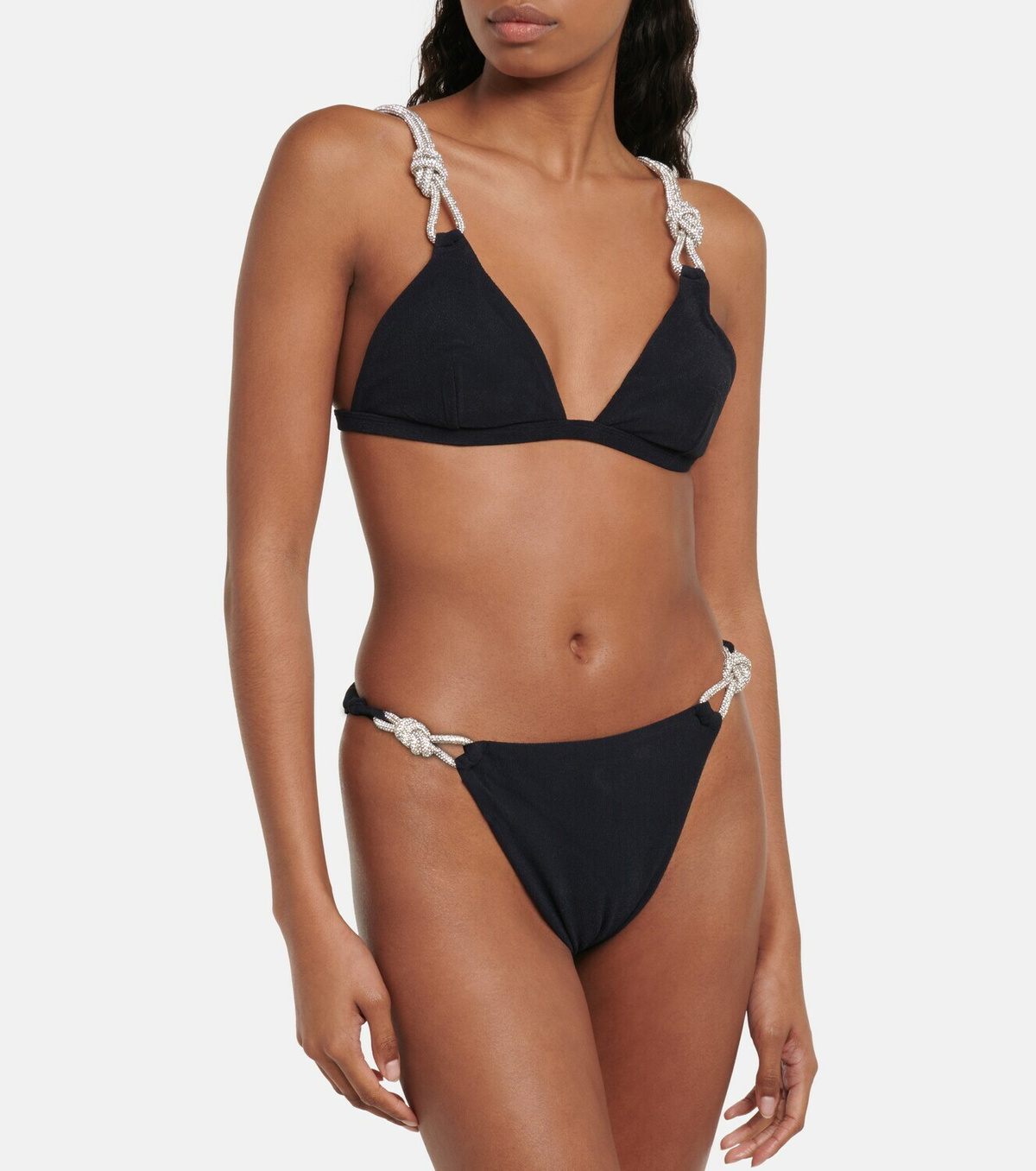【Simkhai】 Joelle embellishedビキニトップ Joelle crystal-embellished bikini top in brown - Simkhai