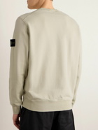 Stone Island - Logo-Appliquéd Cotton-Jersey Sweatshirt - Neutrals